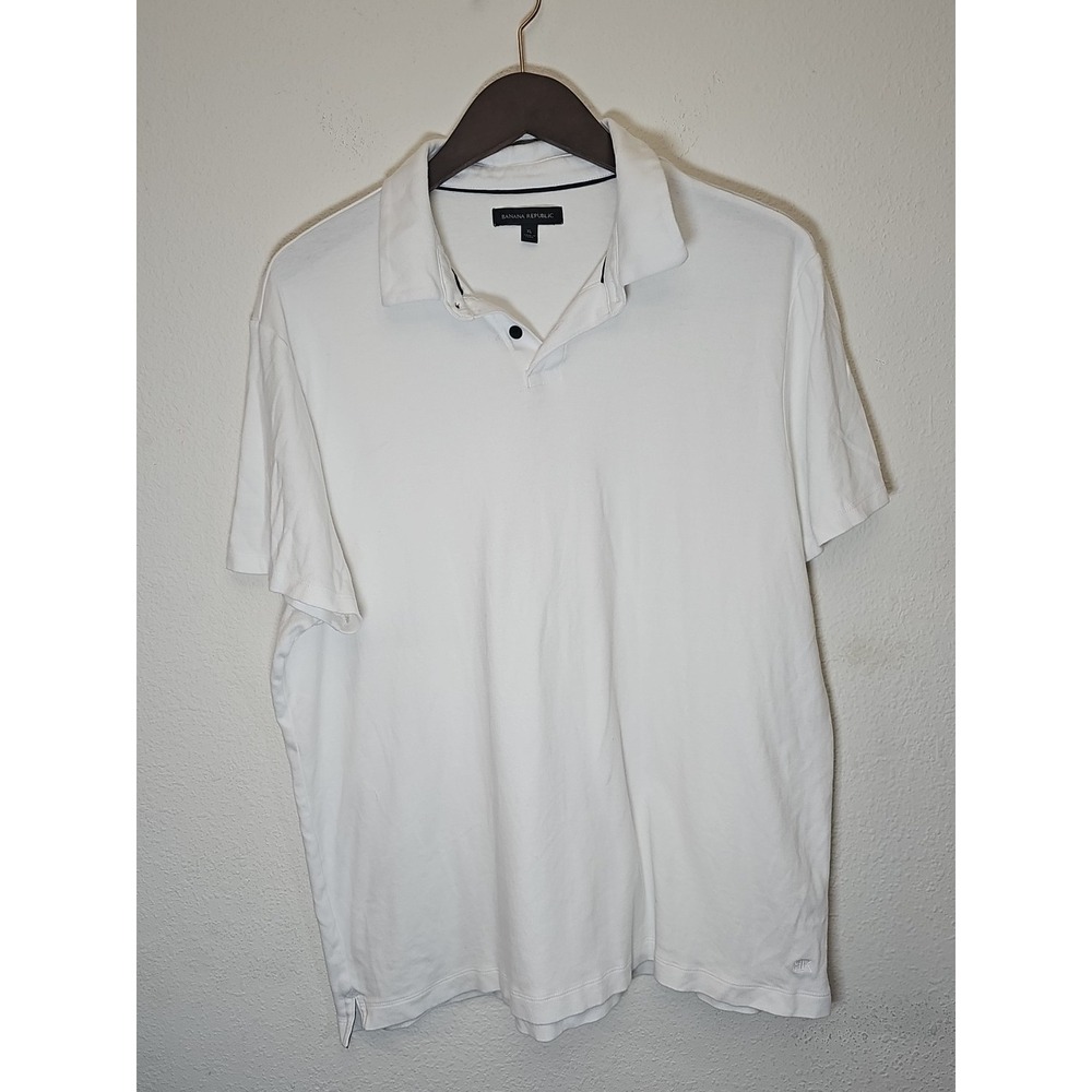Banana Republic Men's Short Sleeve‎ Solid Polo Shirt White Size XL